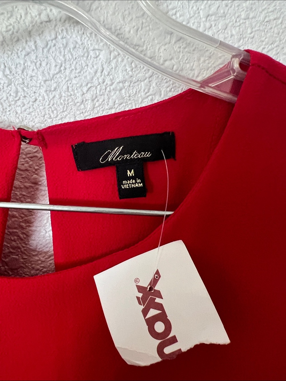 Monteau Red High-Low Scalloped Sleeve Dress size Medium - Picture 6 of 8